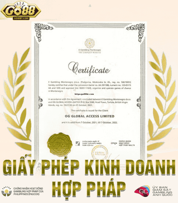 Giấy phép kinh doanh cá cược hợp pháp