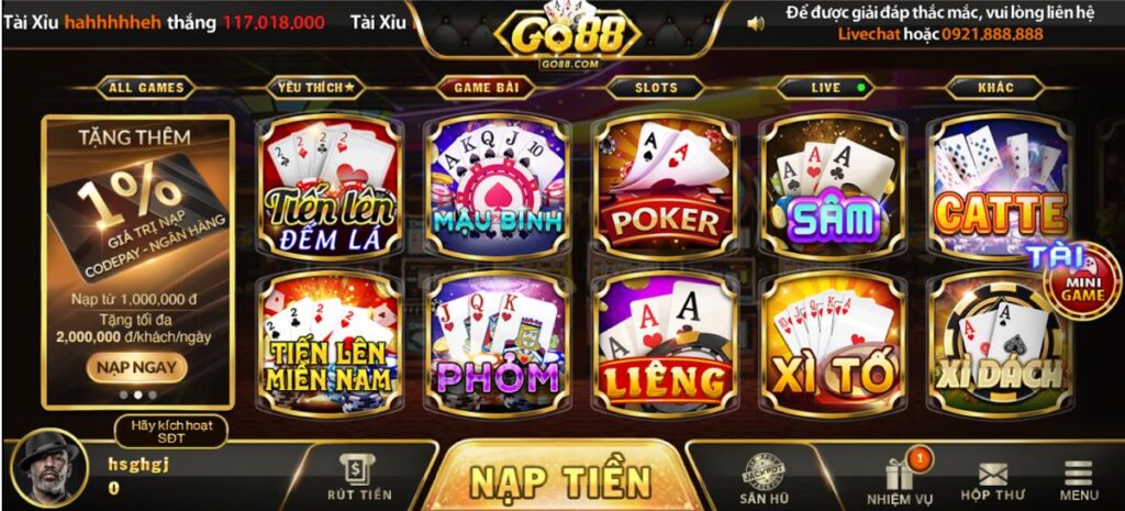 Giới thiệu Game Bài GO88