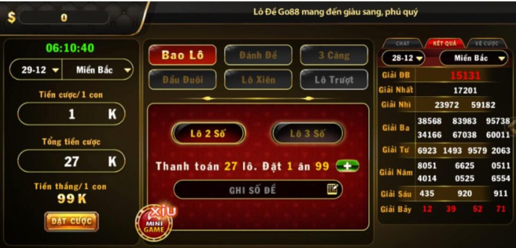 Hướng dẫn nạp tiền tham gia lô đề 1 ăn 99 tại GO88 cho người mới