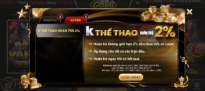 Khuyến mãi hoàn trả GO88 lên đến 2% không giới hạn tiền thưởng
