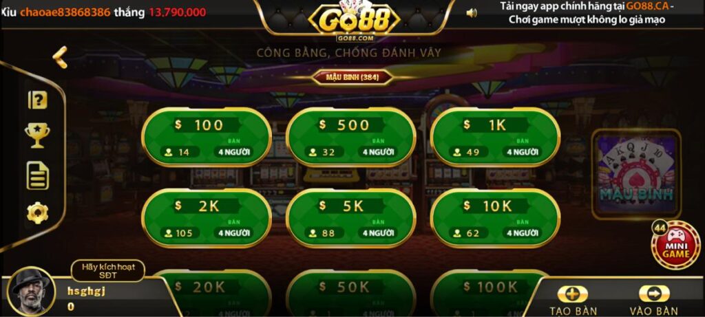 Điểm qua những ưu điểm nổi bật của game bài tại GO88