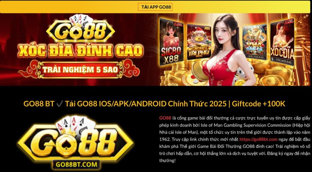 Giới thiệu thông tin tổng quan về cổng game GO88